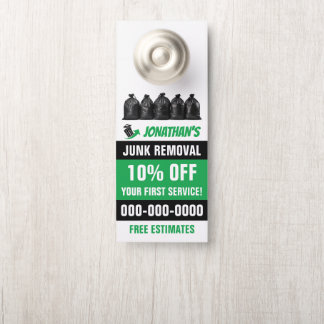 3.5" x 8.5" Double Sided Junk Removal Door Hanger ドアノブサイン