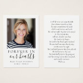 3.5x2.5インチ写真葬儀記念祈りの言葉カード (正面&裏面)