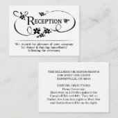 3.5x2.5披露宴カード白黒フローラ エンクロージャーカード (正面/裏面)