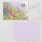 3.5x2.5聖書かわいらし聖句メモカード鳥の花 ノートカード (正面/裏面)