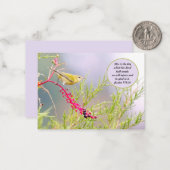 3.5x2.5聖書かわいらし聖句メモカード鳥の花 ノートカード (正面/裏面インサイチュ)