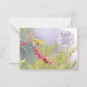 3.5x2.5聖書かわいらし聖句メモカード鳥の花 ノートカード (正面)