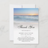 3.5x5ありがとうビーチ海葬儀フォト悔やみや弔慰 サンキューカード (正面)