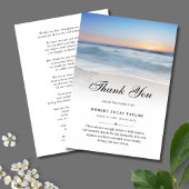 3.5x5ありがとうビーチ海葬儀フォト悔やみや弔慰 サンキューカード