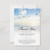 3.5x5ありがとうビーチ葬儀フォト悔やみや弔慰 サンキューカード (正面)