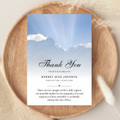 3.5x5ありがとう雲葬儀写真悔やみや弔慰 サンキューカード