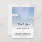 3.5x5ありがとう雲葬儀写真悔やみや弔慰 サンキューカード (正面)