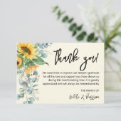 3.5x5インチひまわり葬式サンキューカード サンキューカード (スタンド正面)