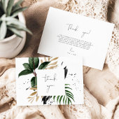 3.5x5インチグリーンと金ゴールドトロピカルありがとうござ結婚う エンクロージャーカード