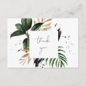3.5x5インチグリーンと金ゴールドトロピカルありがとうござ結婚う エンクロージャーカード (正面)