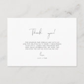 3.5x5インチグリーンと金ゴールドトロピカルありがとうござ結婚う エンクロージャーカード (裏面)