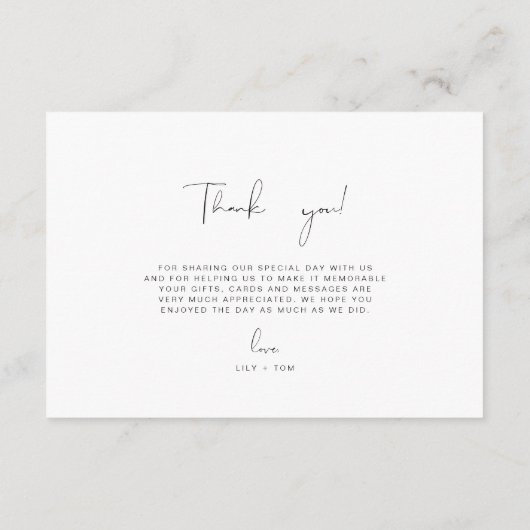 3.5x5インチグリーンと金ゴールドトロピカルありがとうござ結婚う エンクロージャーカード (裏面)