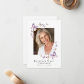 3.5x5インチ蝶の写真葬儀記念祈りの言葉 ノートカード (正面/裏面インサイチュ)