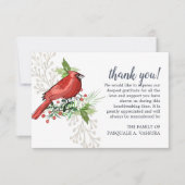 3.5x5インチ（鳥）ショウジョウコウカンチョウ鳥葬 サンキューカード (正面)