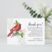 3.5x5インチ（鳥）ショウジョウコウカンチョウ鳥葬 サンキューカード (スタンド正面)