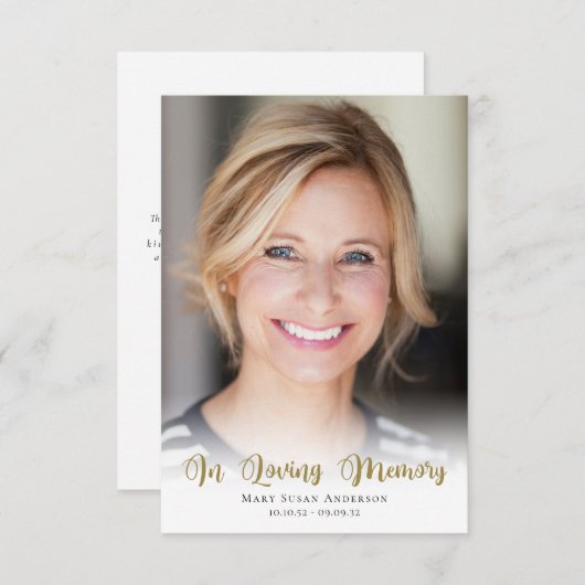 3.5x5シンプルフォト葬儀 サンキューカード (正面/裏面)