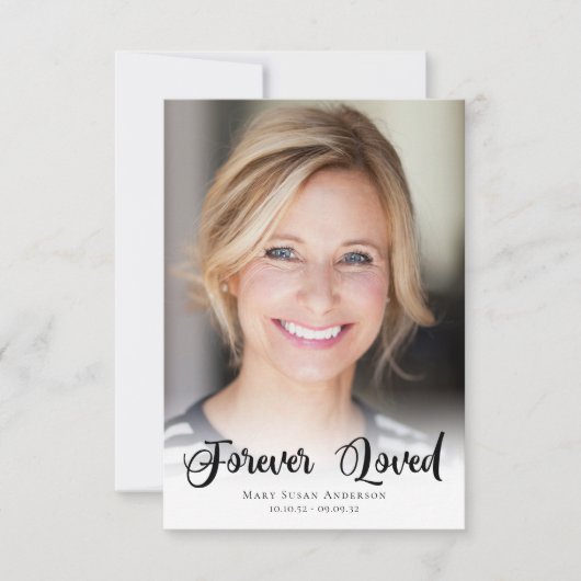 3.5x5シンプル写真葬式 招待状 (正面)