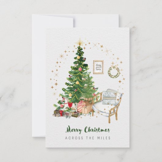 3.5x5マイルのクリスマスカード サンキューカード (正面)