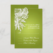 3.5x5ライムユリの花束エレガントなRSVP 出欠カード (正面/裏面)