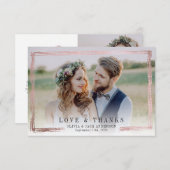 3.5x5愛とピンク感謝していフォイルフォト結婚ズ サンキューカード (正面/裏面)