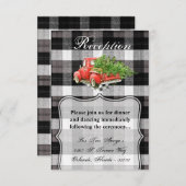 3.5x5披露宴カードクリスマストラックバッファロープレイドBlac 招待状 (正面/裏面)