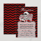 3.5x5披露宴カードスカルバラゴシック色シェブロン赤 招待状 (正面/裏面)