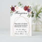 3.5x5披露宴カードバラが白色で金ゴールド・ジオメトリ付き 招待状 (スタンド正面)