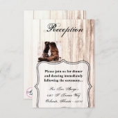 3.5x5披露宴カードブーツカントリーウェスタン素朴 招待状 (正面/裏面)