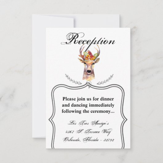 3.5x5披露宴カードボーホディアバックヘッドブラウニング 招待状 (正面)