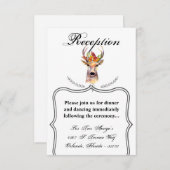 3.5x5披露宴カードボーホディアバックヘッドブラウニング 招待状 (正面/裏面)