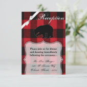 3.5x5披露宴カードレッドバッファロープレーンベアーブラック 招待状 (スタンド正面)