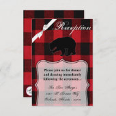 3.5x5披露宴カードレッドバッファロープレーンベアーブラック 招待状 (正面/裏面)