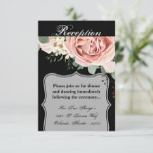 3.5x5披露宴カード幾何学的ガーデンバラブラック 招待状 (スタンド正面)