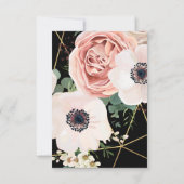 3.5x5披露宴カード幾何学的ガーデンバラブラック 招待状 (裏面)