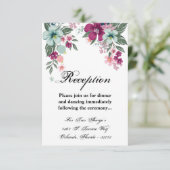 3.5x5披露宴カード熱帯花オンホワイト 招待状 (スタンド正面)