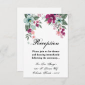 3.5x5披露宴カード熱帯花オンホワイト 招待状 (正面/裏面)