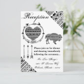 3.5x5披露宴カードBoho Buffalo Tribal Pattern B 招待状 (スタンド正面)