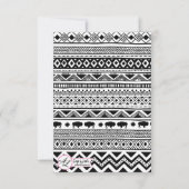 3.5x5披露宴カードBoho Buffalo Tribal Pattern B 招待状 (裏面)