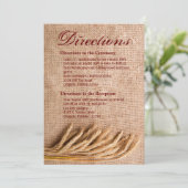 3.5x5方向カード小麦のBurlapサック国 招待状 (スタンド正面)