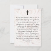 3.5x5楕円形フォトピンクローズ記念祈りの言葉カード 招待状 (裏面)