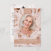 3.5x5楕円形フォトピンクローズ記念祈りの言葉カード 招待状 (正面/裏面)