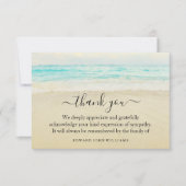 3.5x5葬儀ありがとうノートブレスレットビーチ海 サンキューカード (正面)
