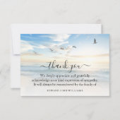 3.5x5葬儀ありがとうノートブレスレットビーチ海 サンキューカード (正面)