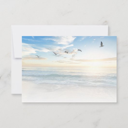 3.5x5葬儀ありがとうノートブレスレットビーチ海 サンキューカード (裏面)