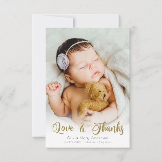 3.5x5誕生発表写真サンキューカード サンキューカード (正面)