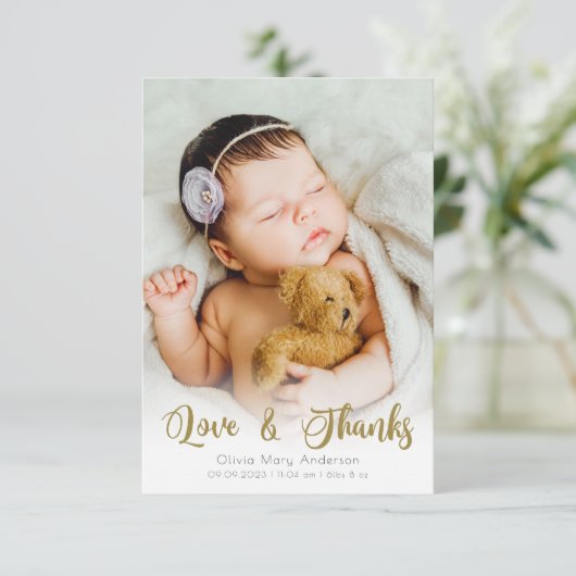 3.5x5誕生発表写真サンキューカード サンキューカード (スタンド正面)