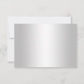 3.5x5黒い銀製のダマスク織のターコイズの宝石RSVP 出欠カード (裏面)