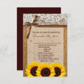 3.5x5 ご予約カード ひまわり ラッセル バーリアップ カントリー 招待状 (正面/裏面)