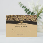 3.5x5 ヒョウ柄 フェイク リボン ジュエル RSVP (スタンド正面)