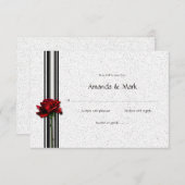 3.5x5 赤いバラの出欠確認 出欠カード (正面/裏面)